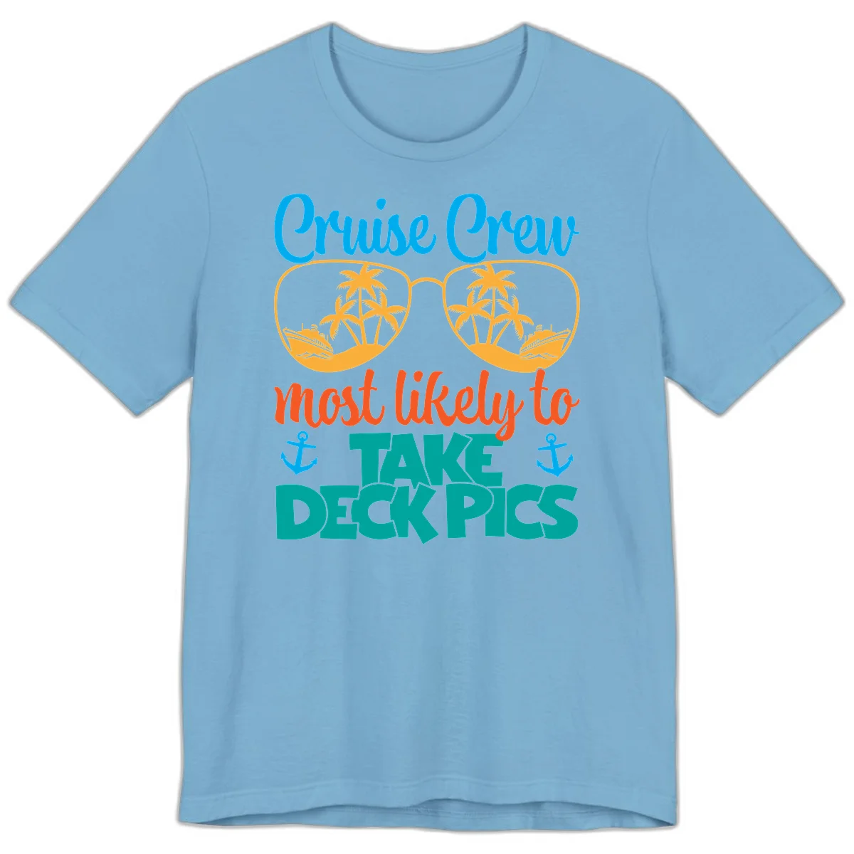 Cruise Crew What Likely To Take Deckpics Premium T-Shirt in Ocean Blue
