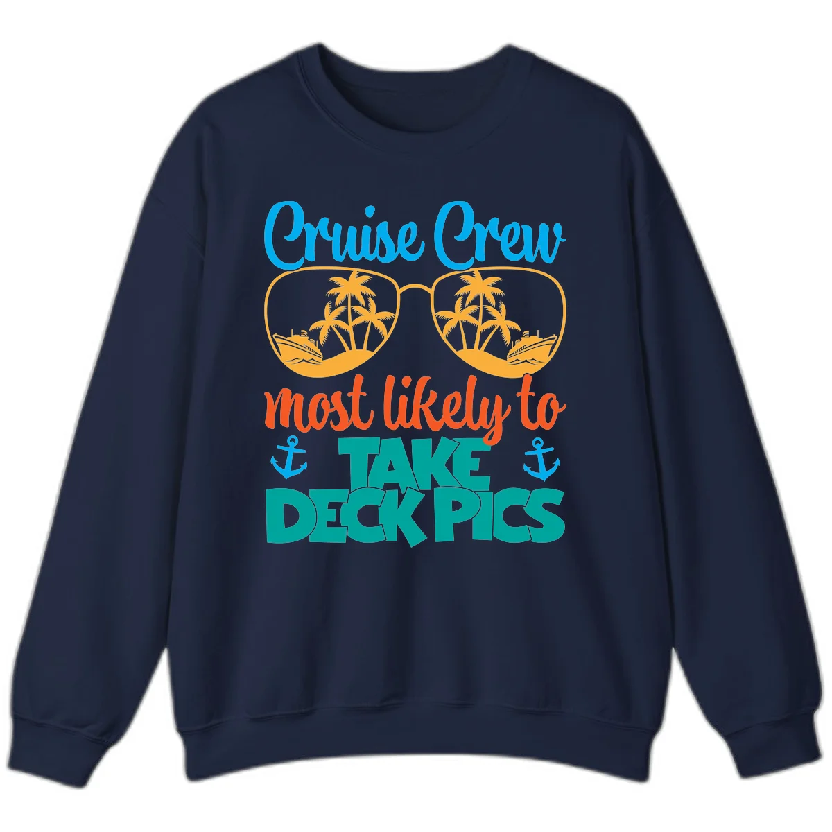 Cruise Crew What Likely To Take Deckpics Sweatshirt in Navy