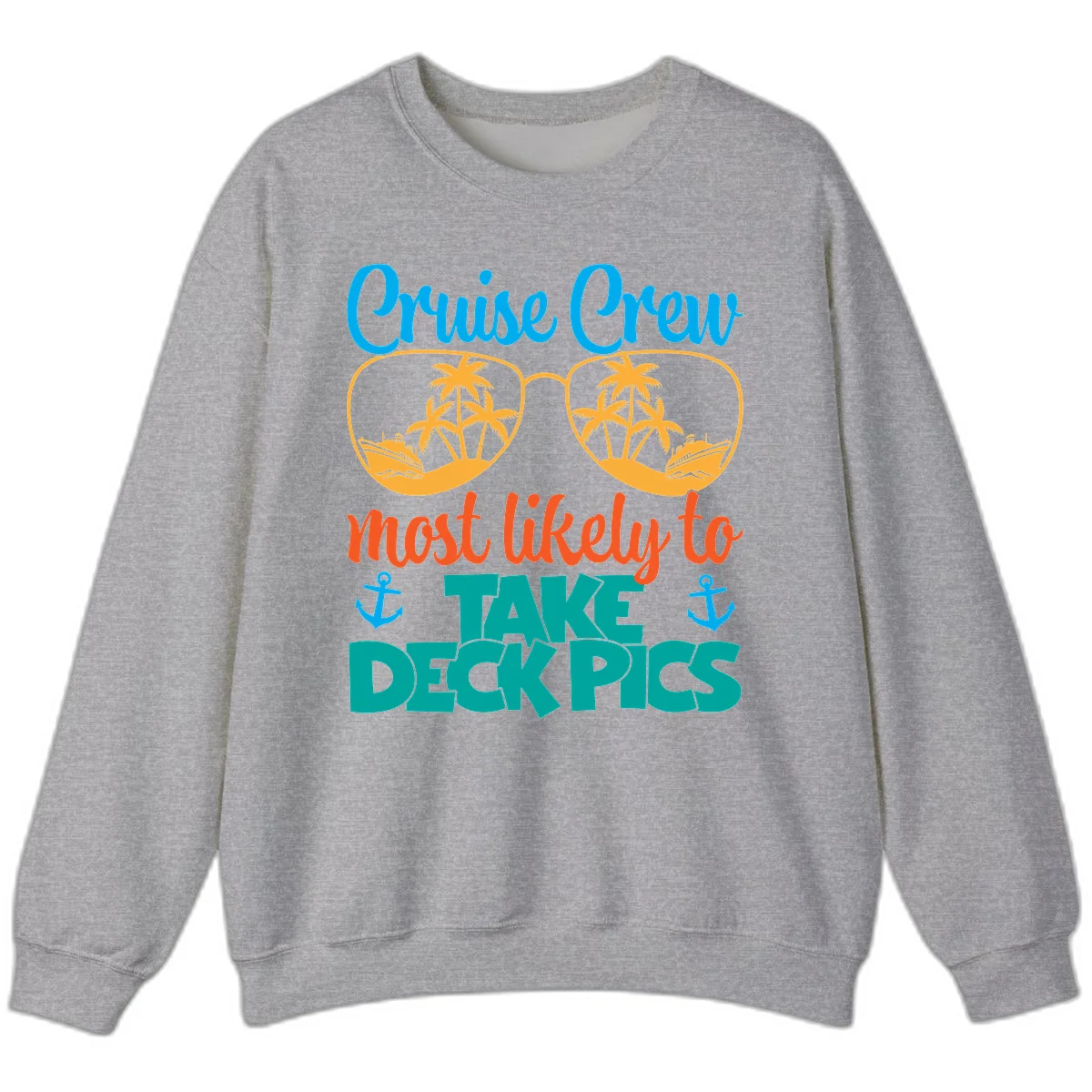 Cruise Crew What Likely To Take Deckpics Sweatshirt in Sport Grey