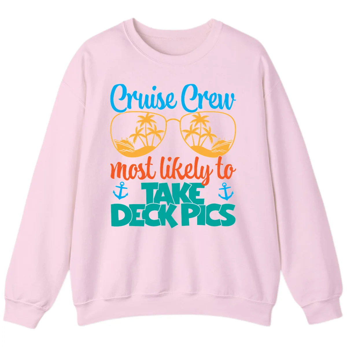 Cruise Crew What Likely To Take Deckpics Sweatshirt in Light Pink