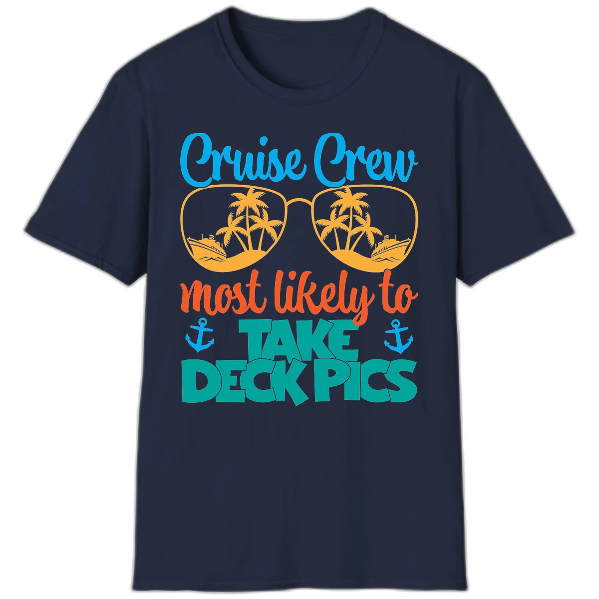 Cruise Crew What Likely To Take Deckpics T-Shirt in Navy