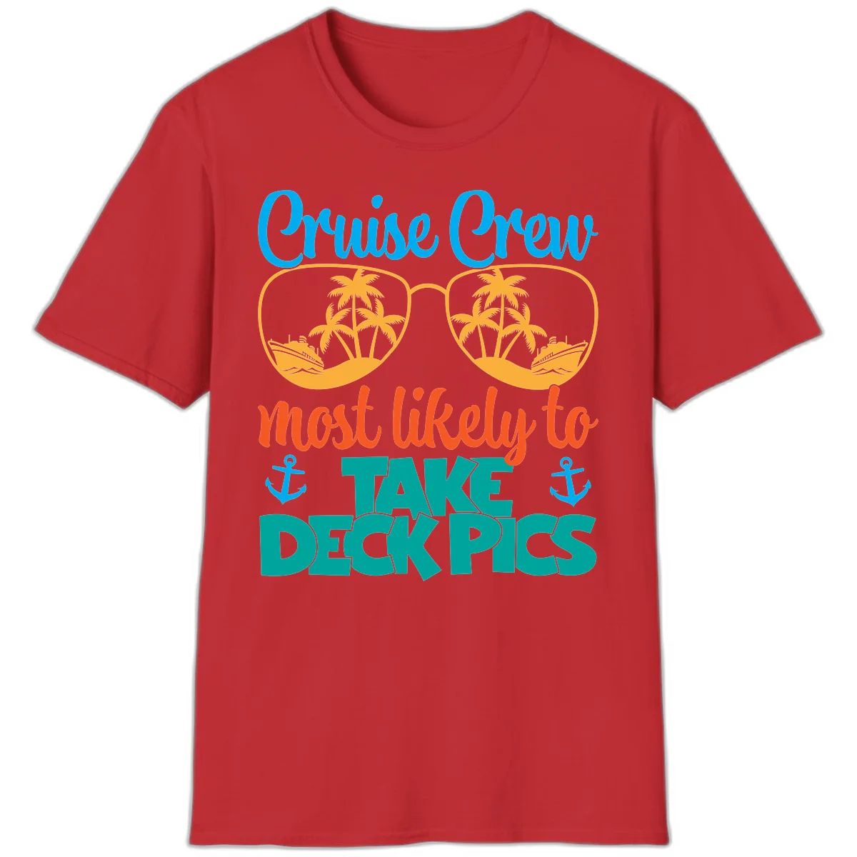Cruise Crew What Likely To Take Deckpics T-Shirt in Red