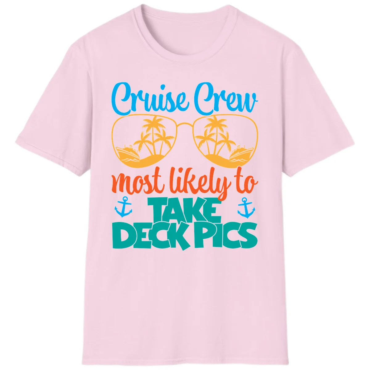 Cruise Crew What Likely To Take Deckpics T-Shirt in Light Pink