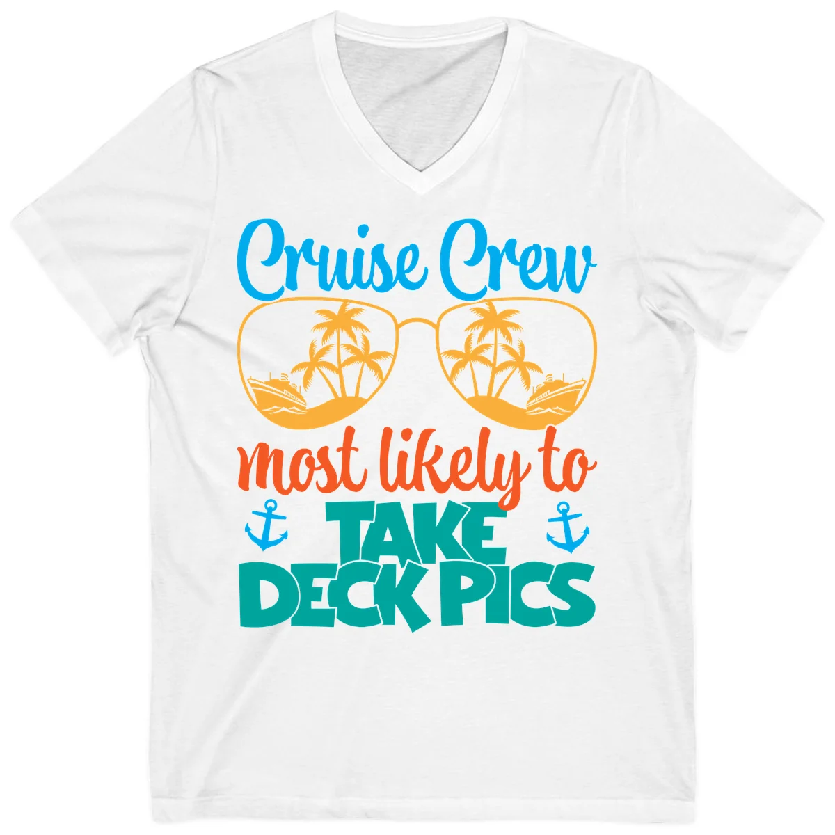 Cruise Crew What Likely To Take Deckpics V-Neck in White