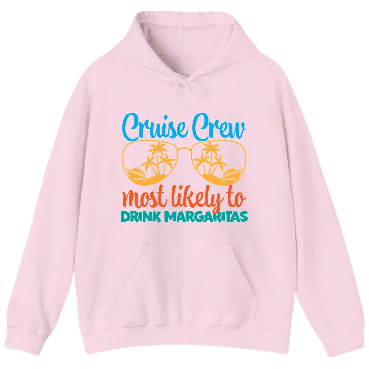 Cruise Crew Most Likely To Drink Margaritas Hoodie in Light Pink