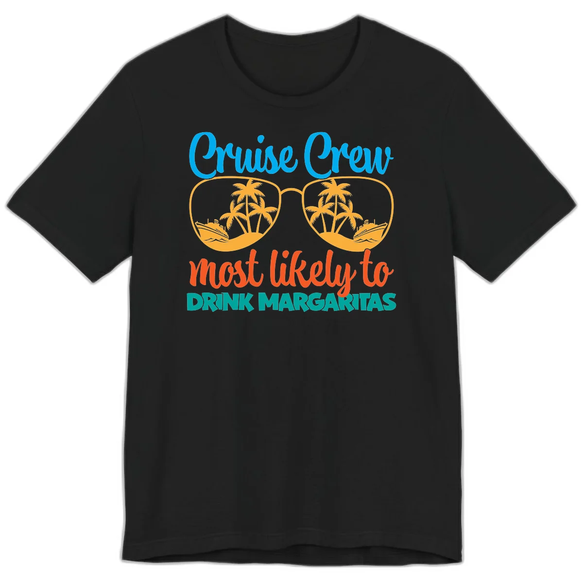 Cruise Crew Most Likely To Drink Margaritas Premium T-Shirt in Black