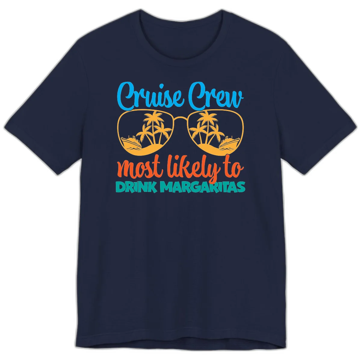 Cruise Crew Most Likely To Drink Margaritas Premium T-Shirt in Navy