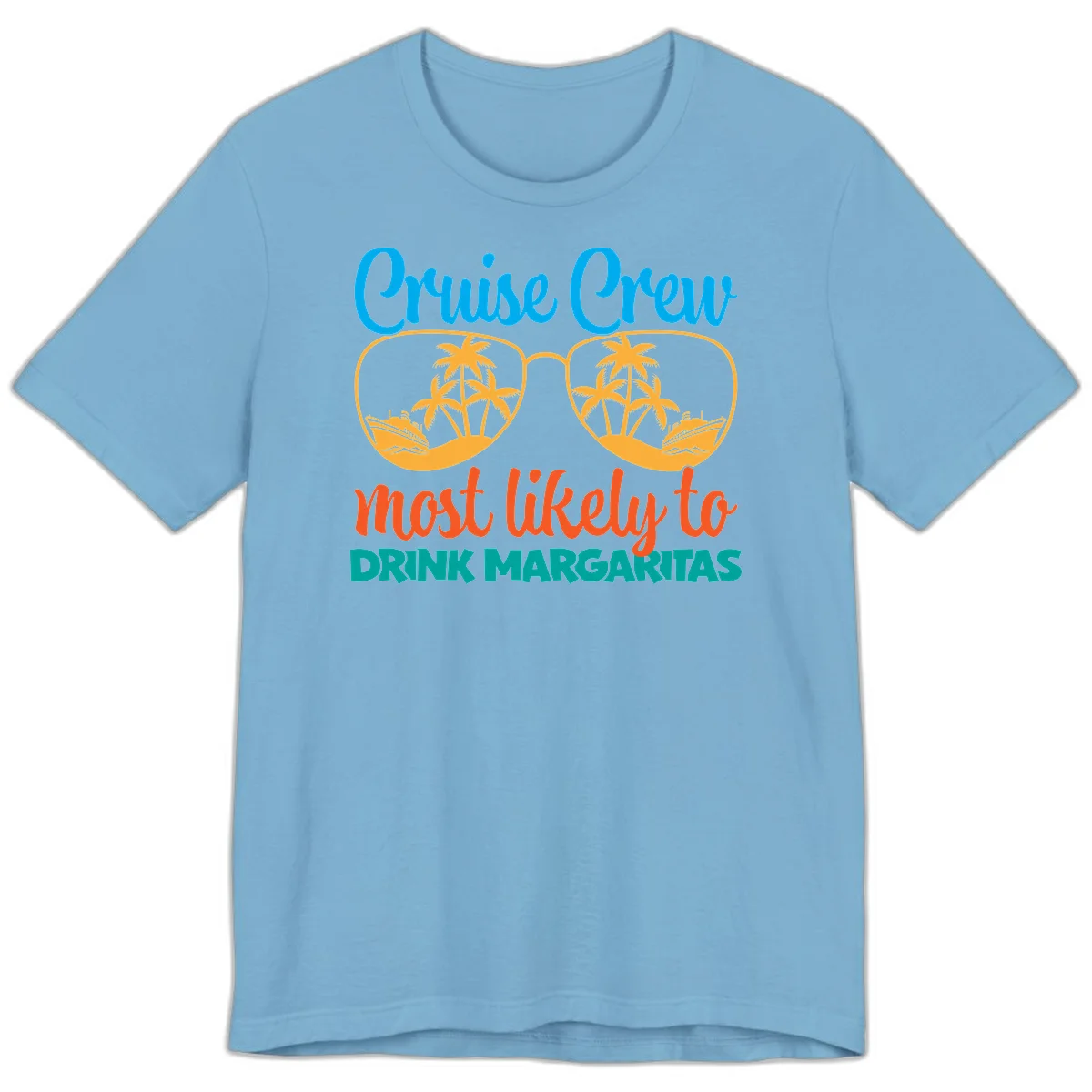 Cruise Crew Most Likely To Drink Margaritas Premium T-Shirt in Ocean Blue