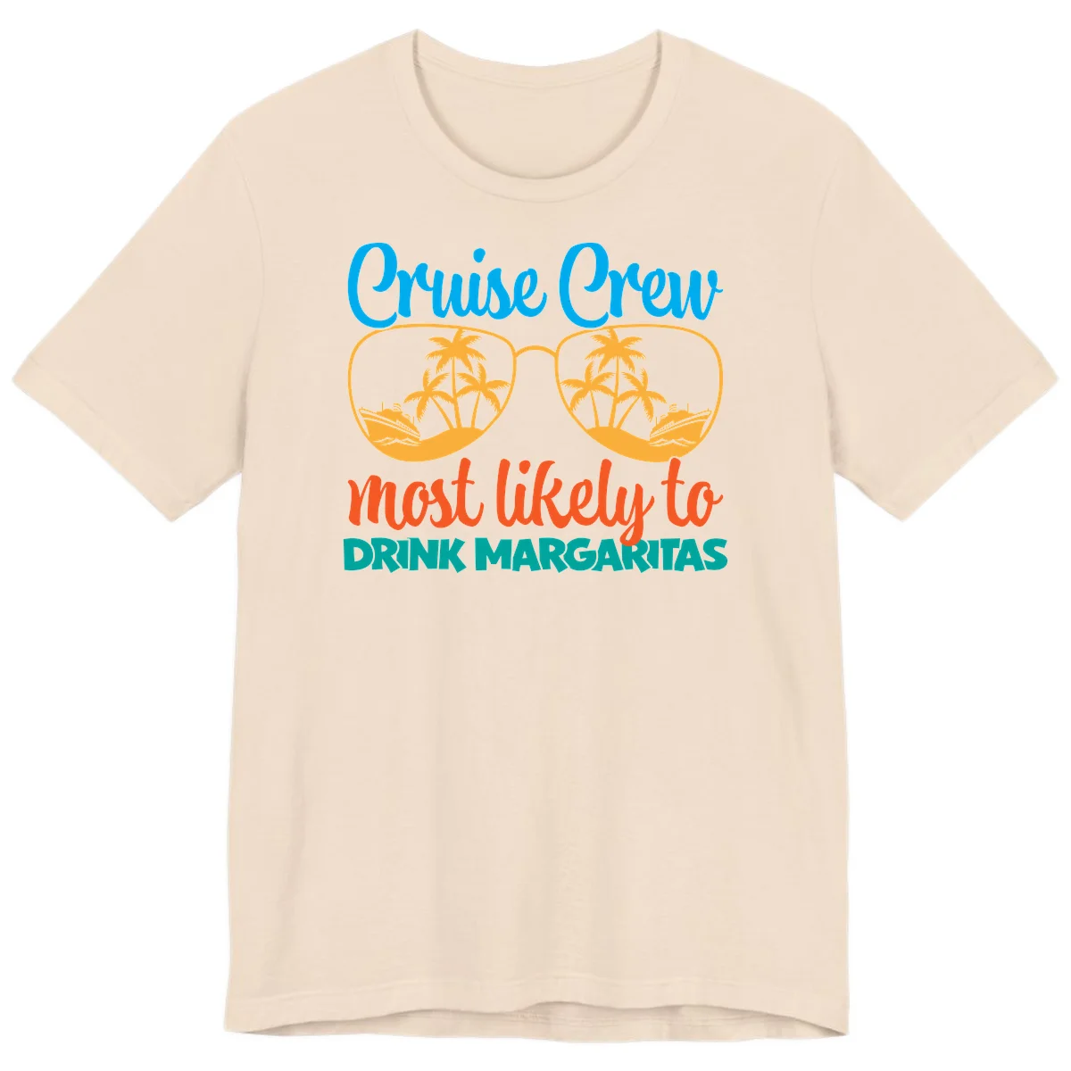 Cruise Crew Most Likely To Drink Margaritas Premium T-Shirt in Soft Cream