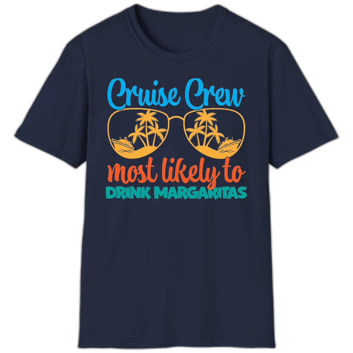 Cruise Crew Most Likely To Drink Margaritas T-Shirt in Navy