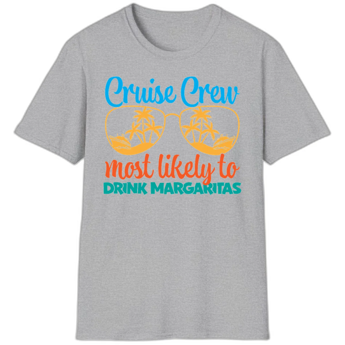 Cruise Crew Most Likely To Drink Margaritas T-Shirt in Sport Grey