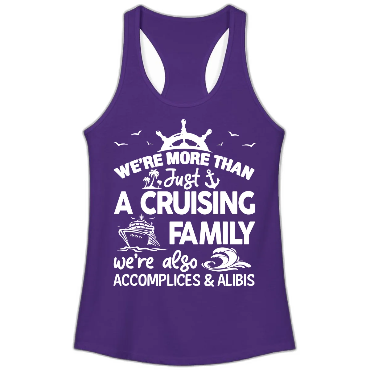 More Than Just A Cruising Family Ladies Tank in Solid Purple Rush
