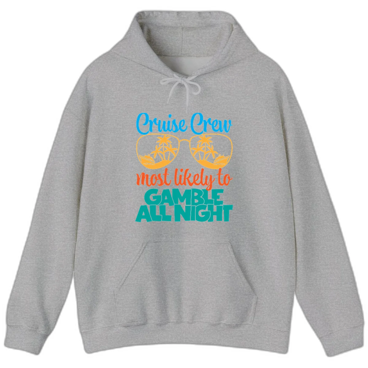 Cruise Crew Must Like to Gamble All Night Hoodie in Sport Grey
