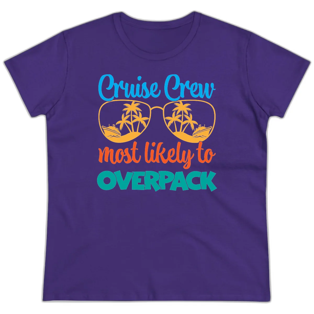 Cruise Crew Most Likely To Overpack Ladies Tee in Purple