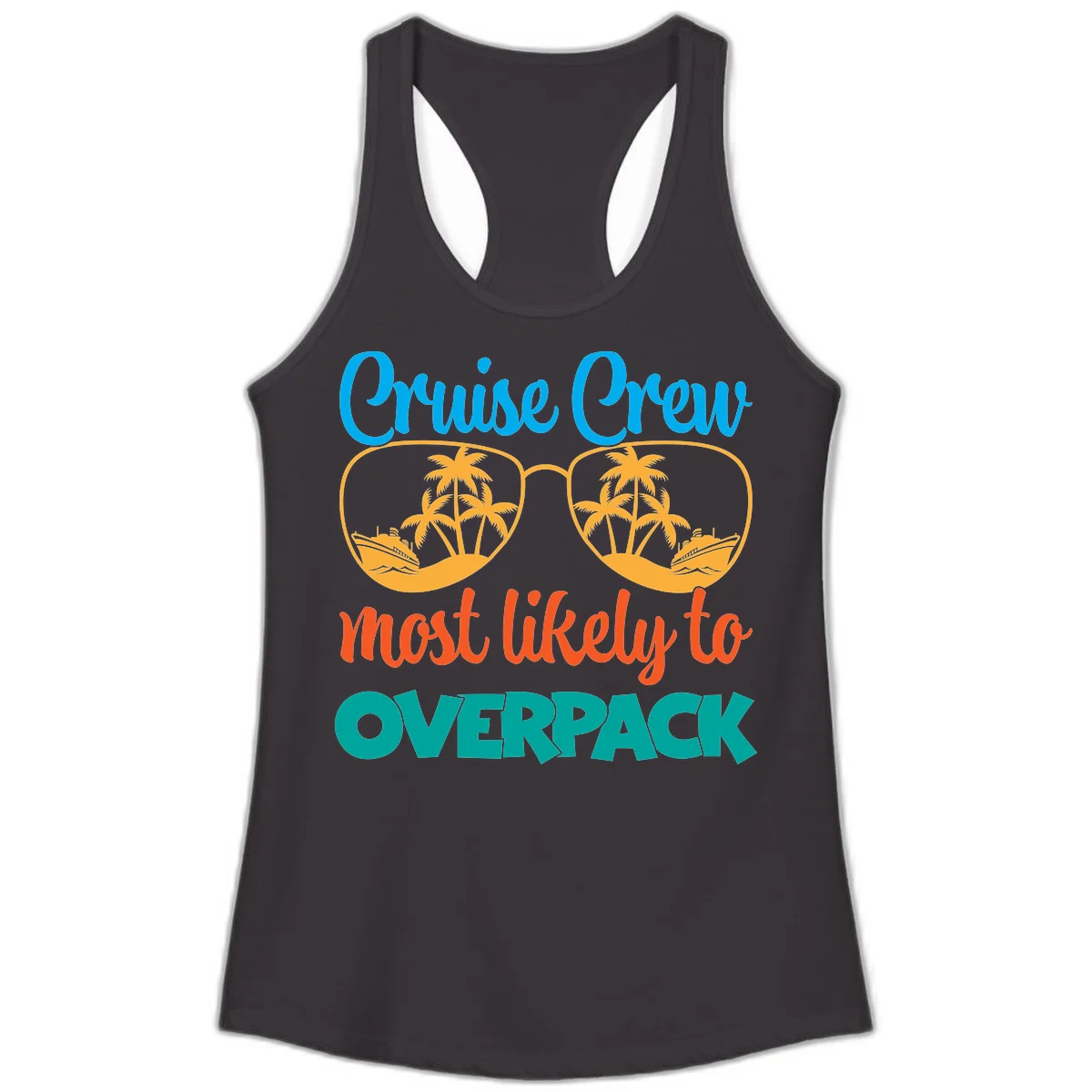 Cruise Crew Most Likely To Overpack Ladies Tank in Black