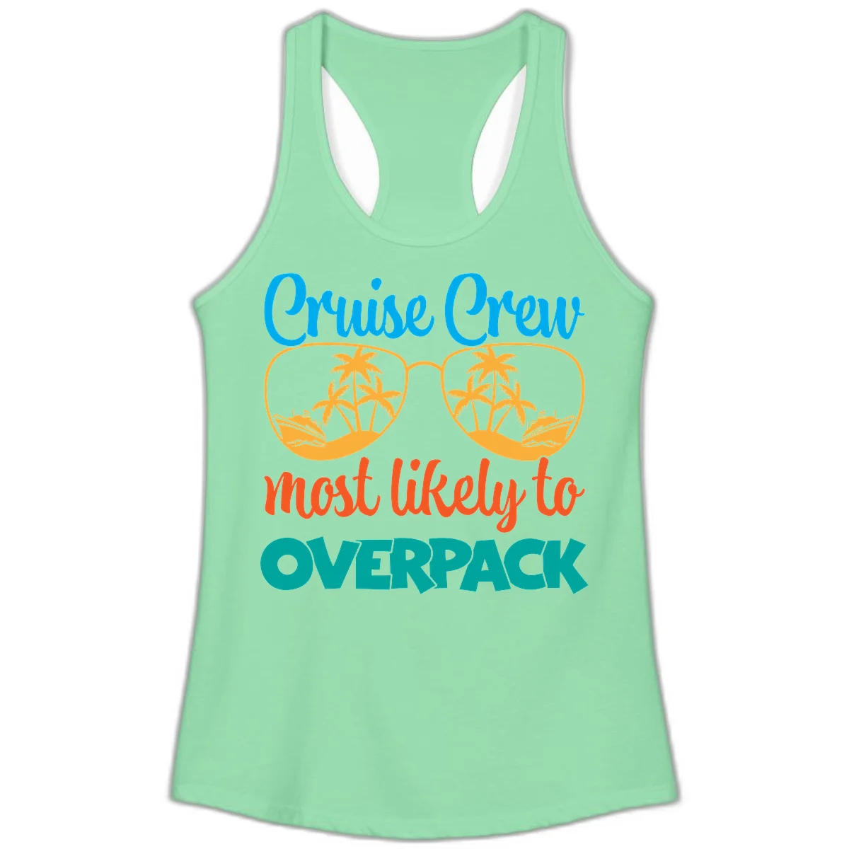 Cruise Crew Most Likely To Overpack Ladies Tank in Solid Mint