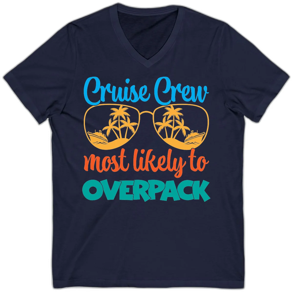 Cruise Crew Most Likely To Overpack V-Neck in Navy