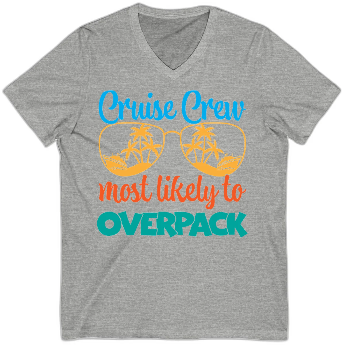 Cruise Crew Most Likely To Overpack V-Neck in Athletic Heather