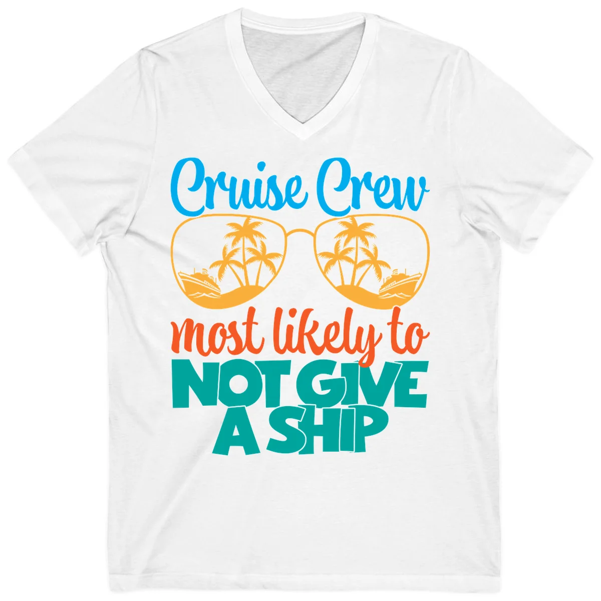 Cruise Crew What Likely To Not Give A Ship V-Neck in White