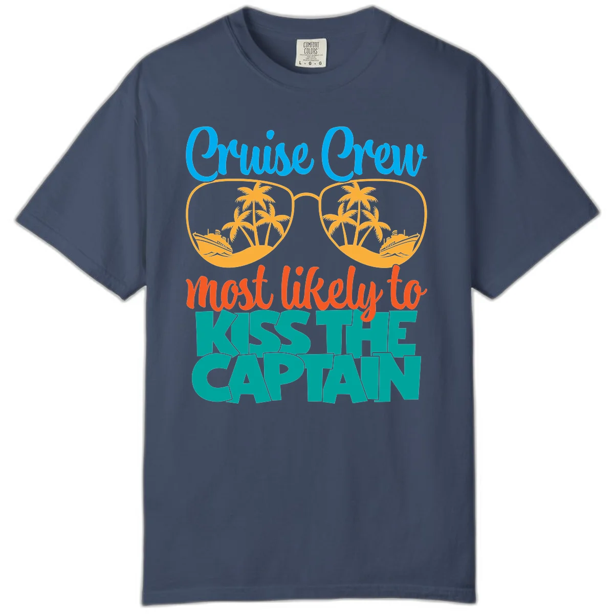 Cruise Crew Most Likely To Kiss The Captain Comfort Color in Midnight