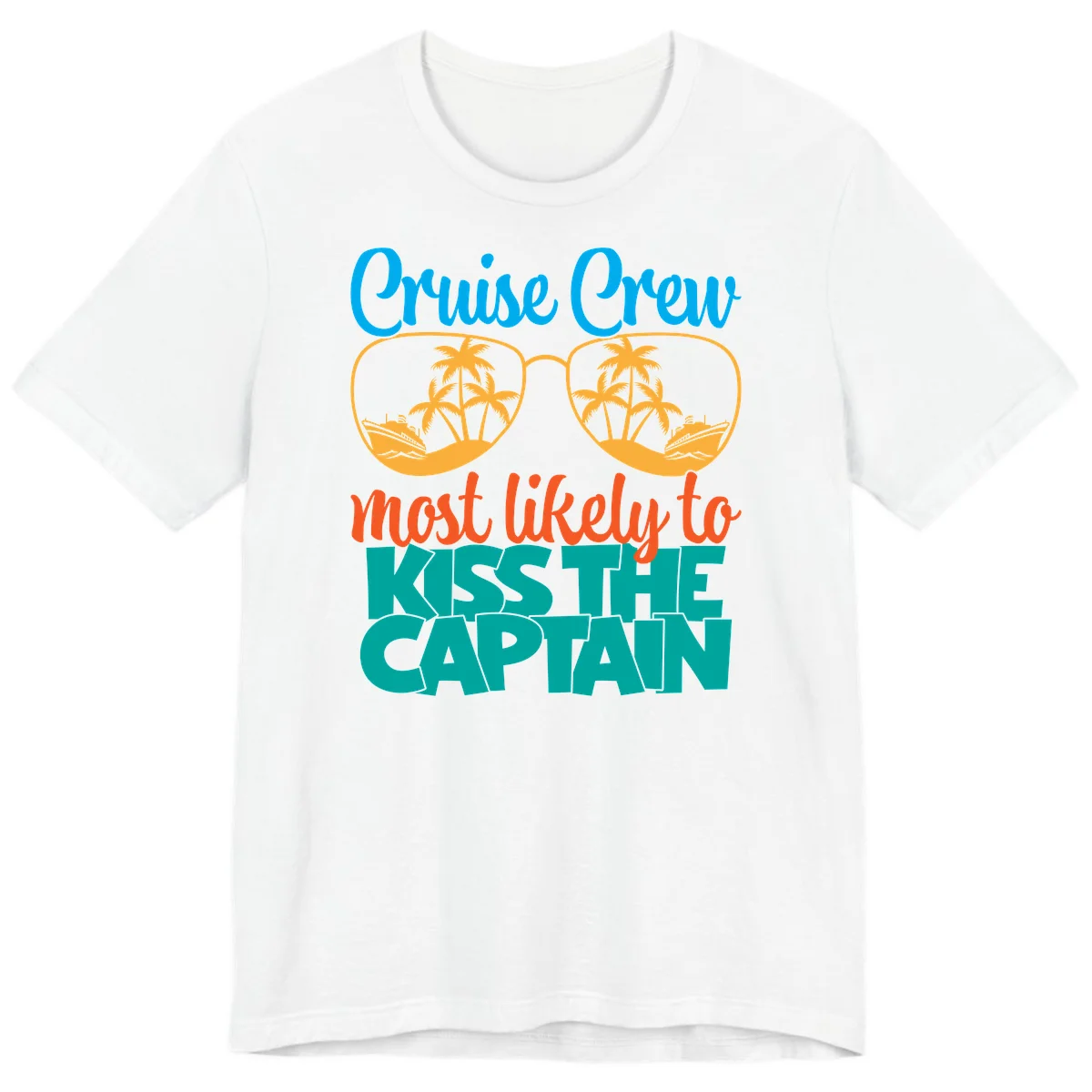 Cruise Crew Most Likely To Kiss The Captain Premium T-Shirt in White