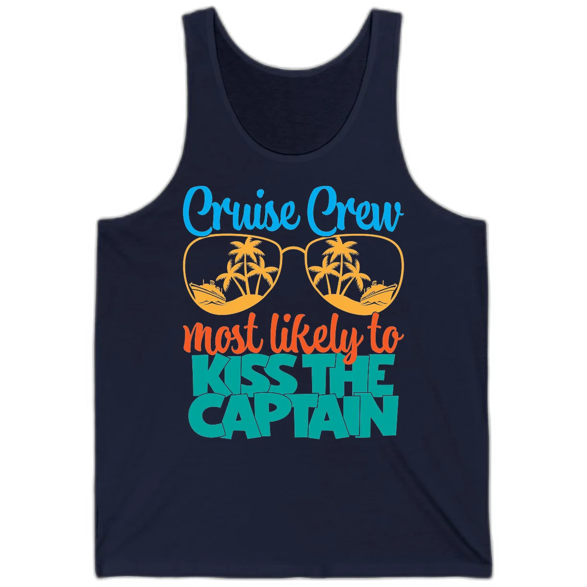 Cruise Crew Most Likely To Kiss The Captain Tank in Navy