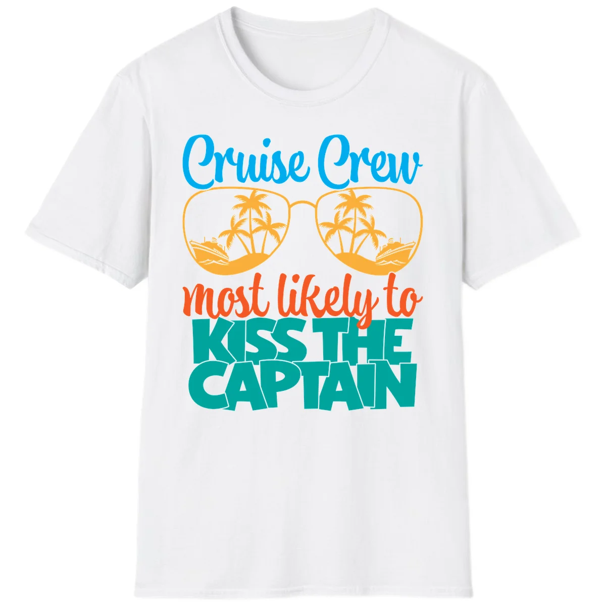 Cruise Crew Most Likely To Kiss The Captain T-Shirt in White