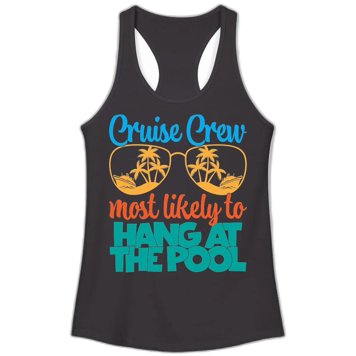 Cruise Crew What Likely To Hang At The Pool Ladies Tank in Black