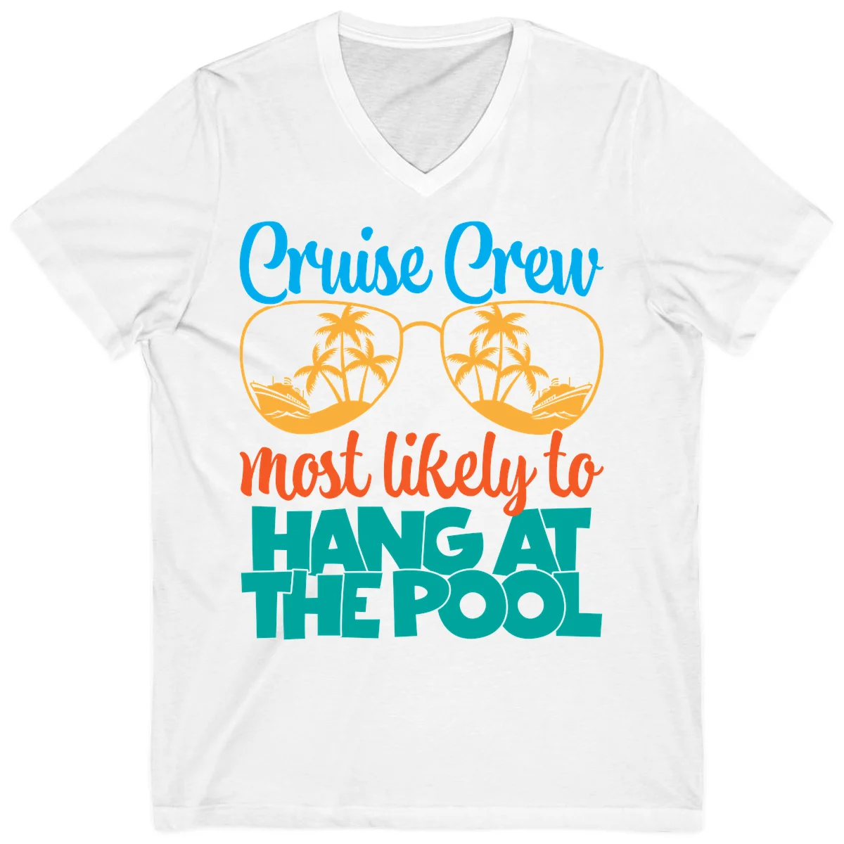 Cruise Crew What Likely To Hang At The Pool V-Neck in White
