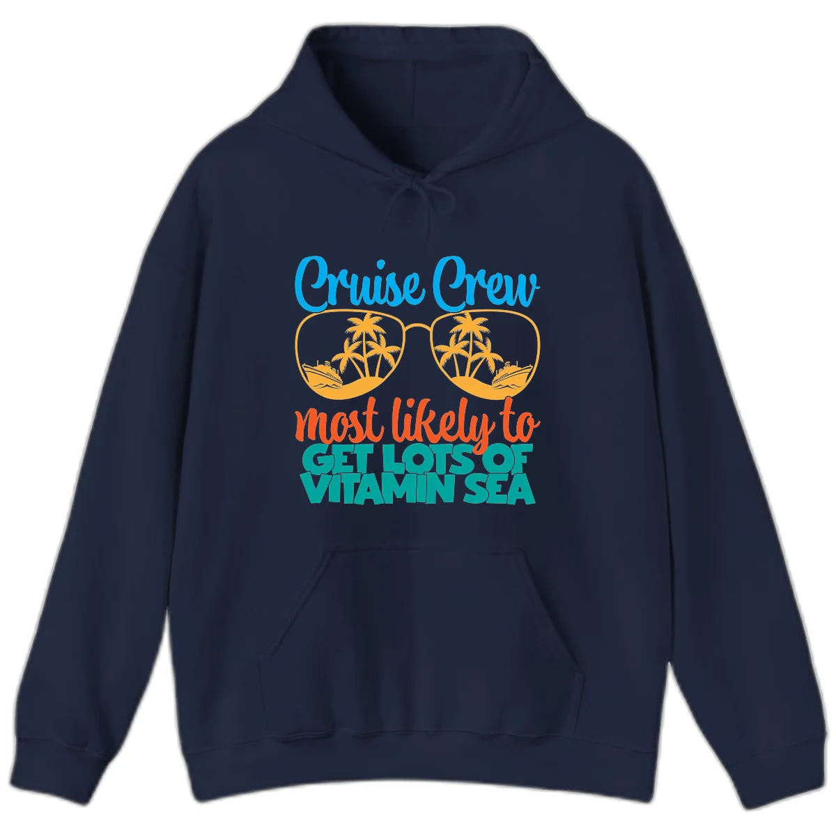 Cruise Crew Most Likely To Get Lost At Sea Hoodie in Navy