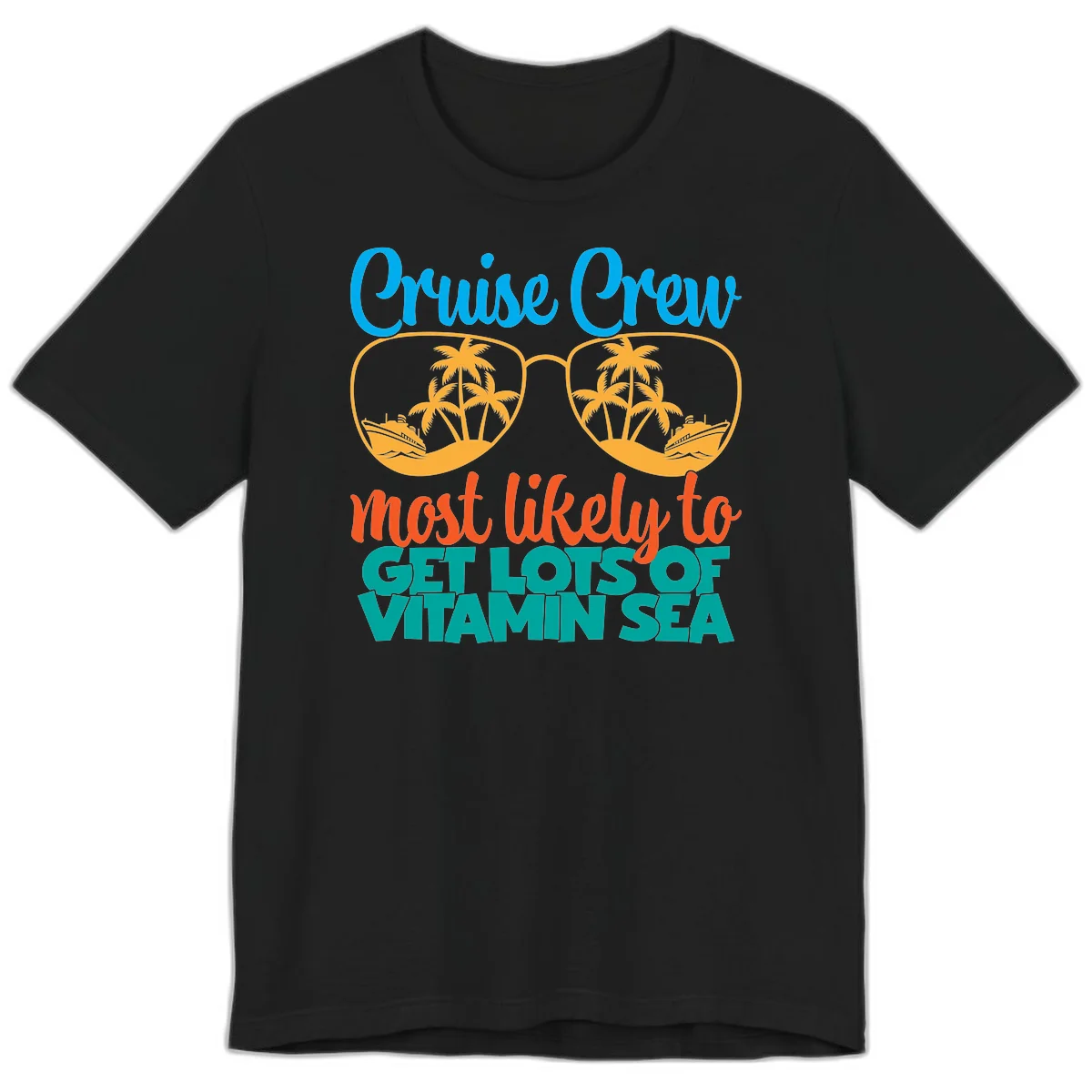 Cruise Crew Most Likely To Get Lost At Sea Premium T-Shirt in Black