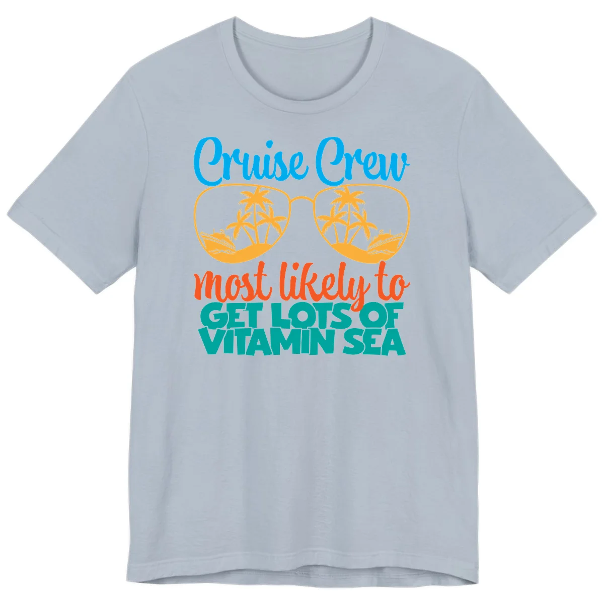 Cruise Crew Most Likely To Get Lost At Sea Premium T-Shirt in Light Blue