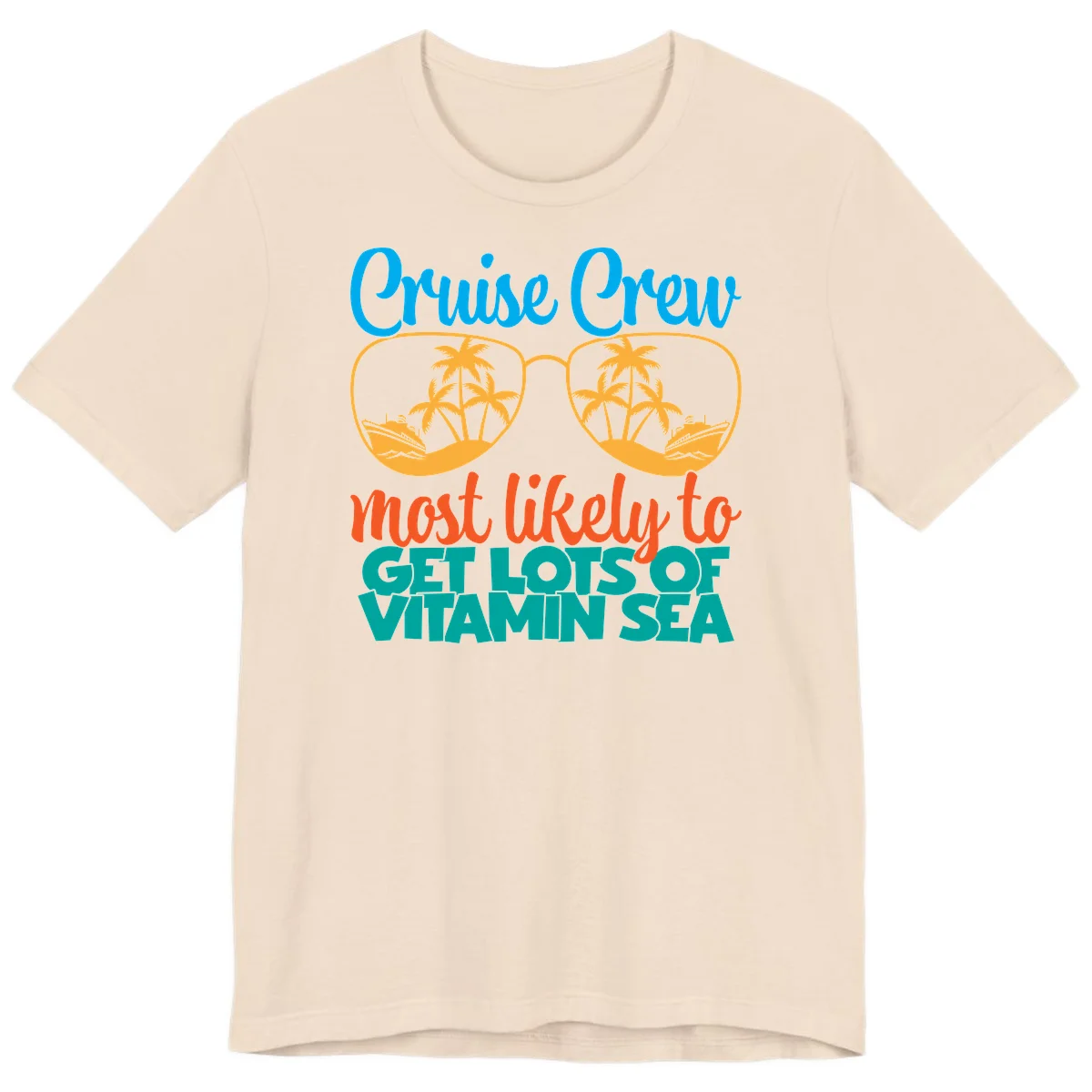 Cruise Crew Most Likely To Get Lost At Sea Premium T-Shirt in Soft Cream