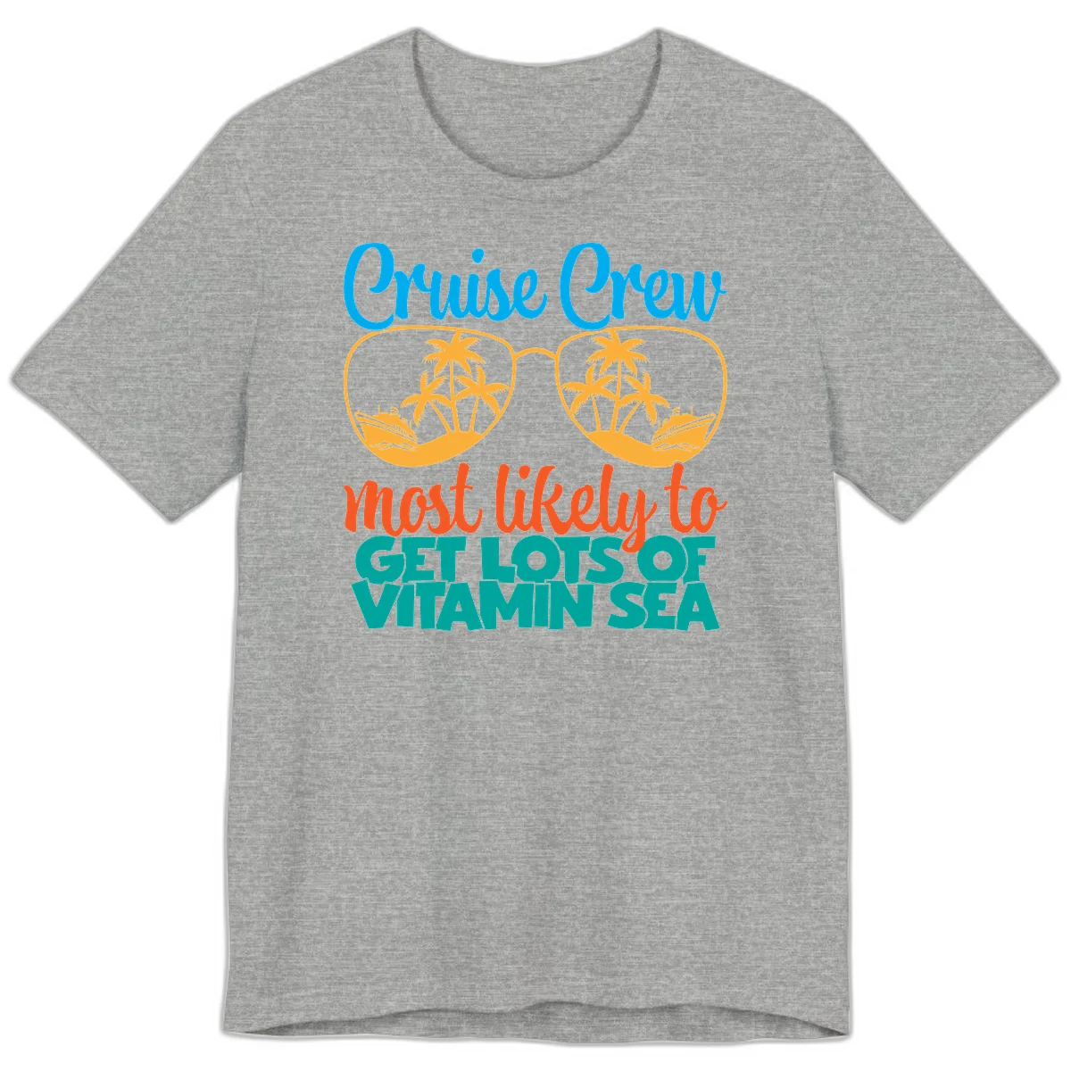 Cruise Crew Most Likely To Get Lost At Sea Premium T-Shirt in Athletic Heather