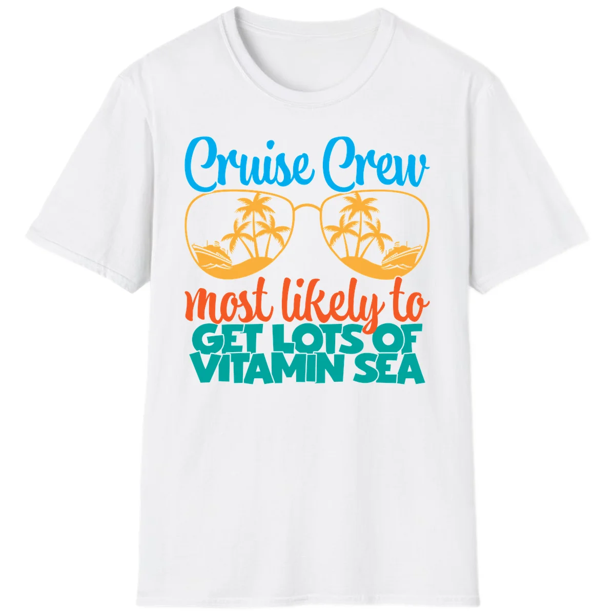 Cruise Crew Most Likely To Get Lost At Sea T-Shirt in White