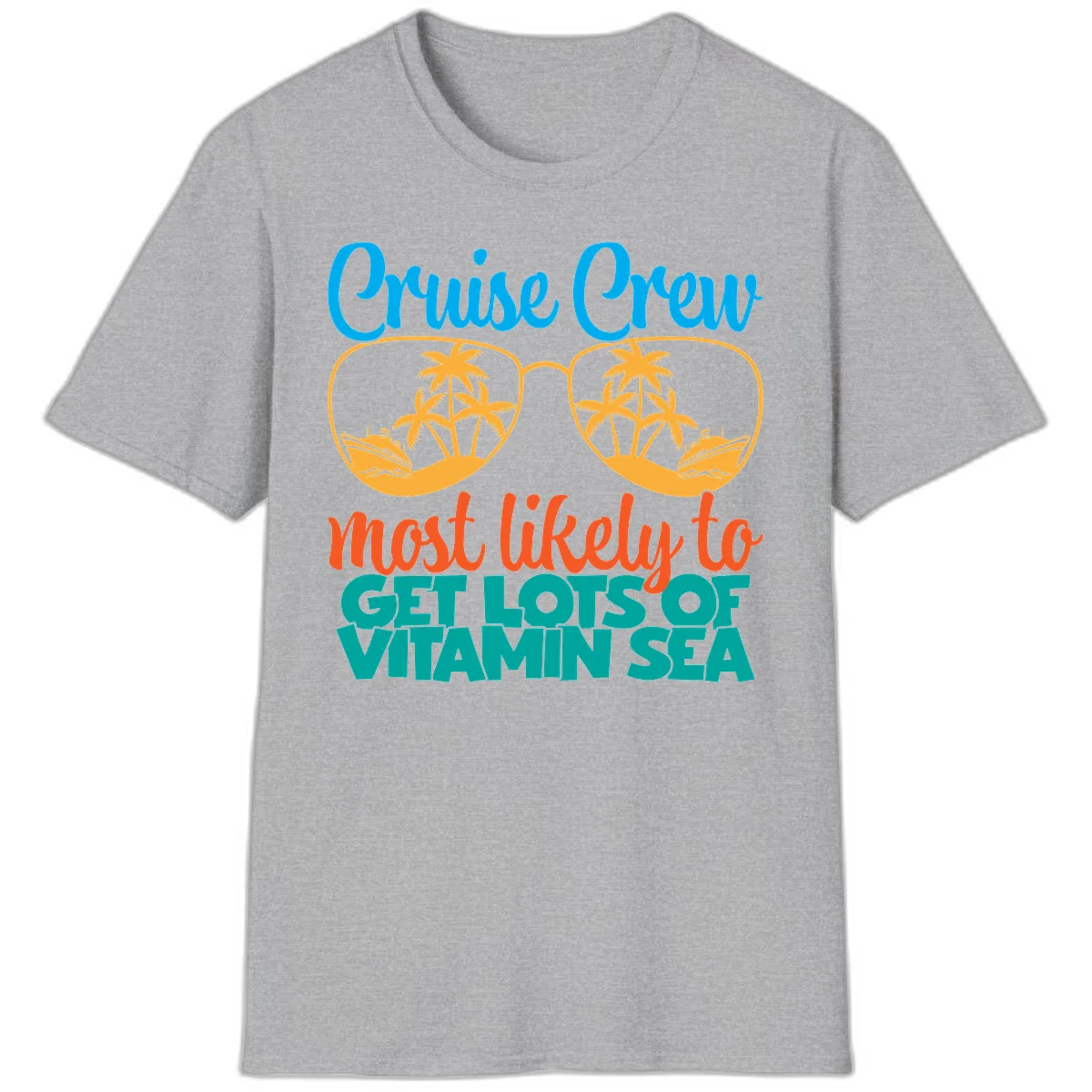 Cruise Crew Most Likely To Get Lost At Sea T-Shirt in Sport Grey