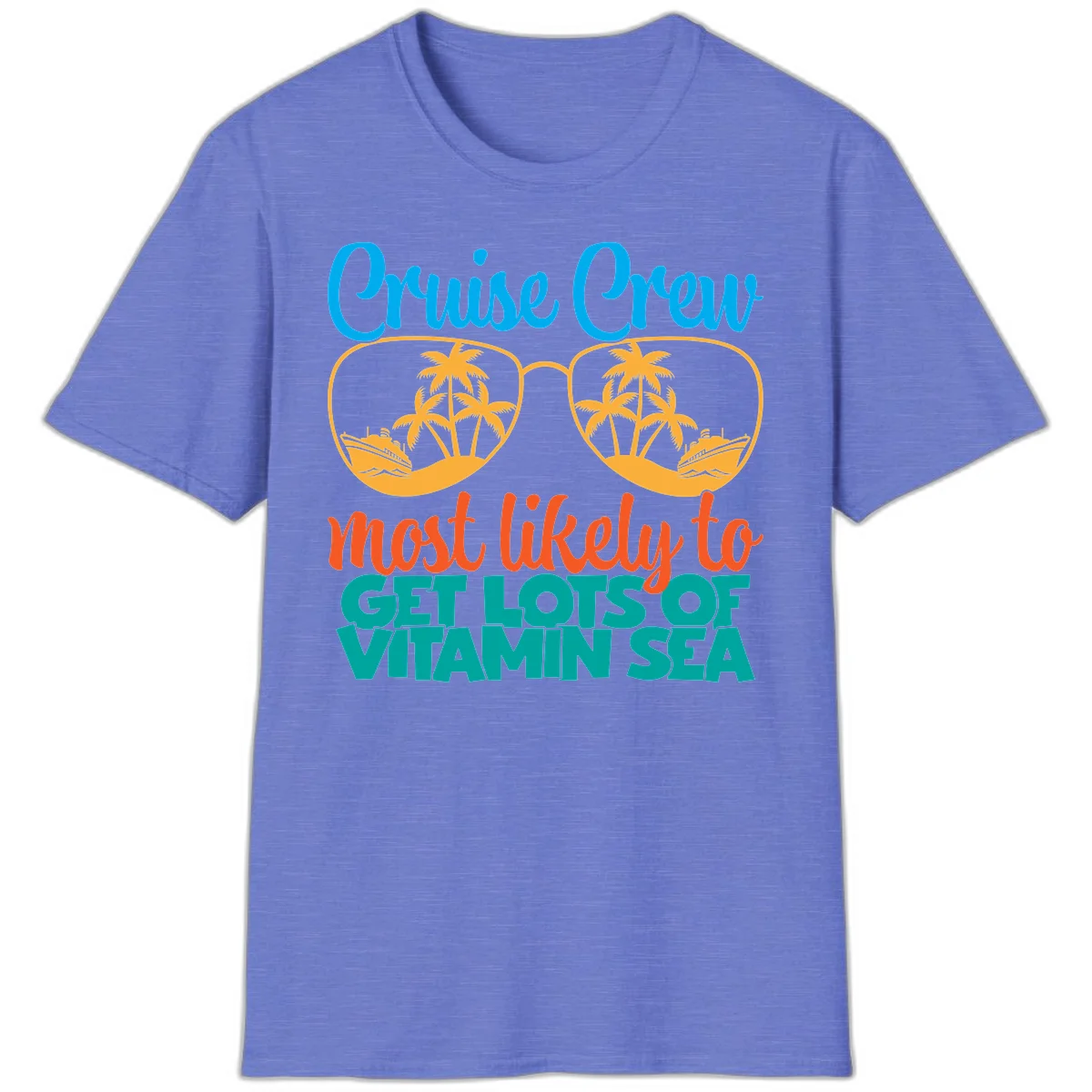 Cruise Crew Most Likely To Get Lost At Sea T-Shirt in Heather Royal