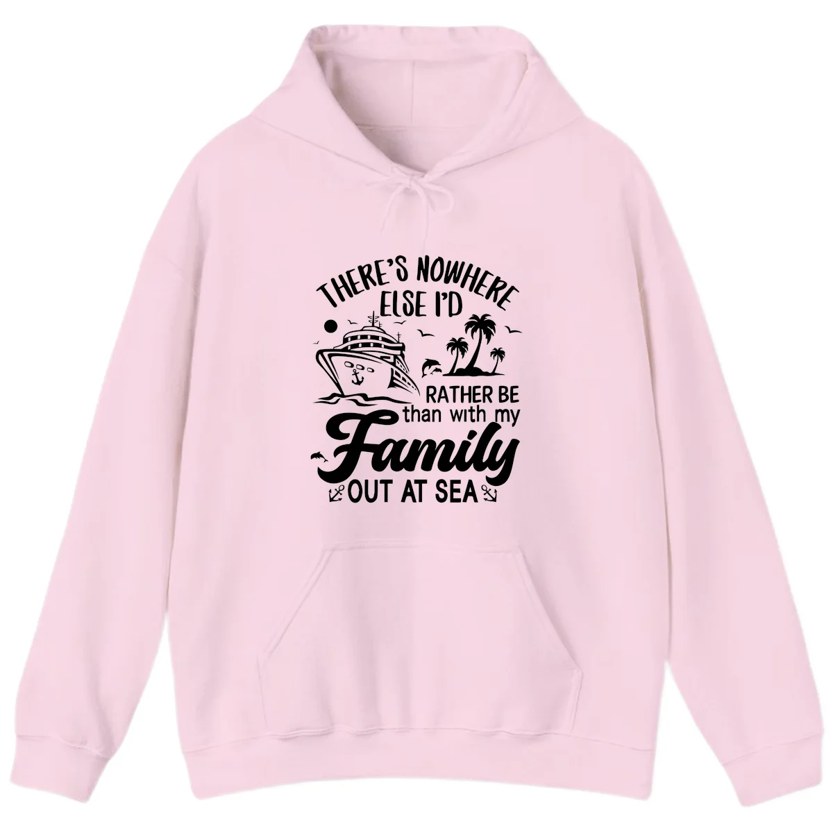 Rather Be Out At Sea Hoodie in Light Pink