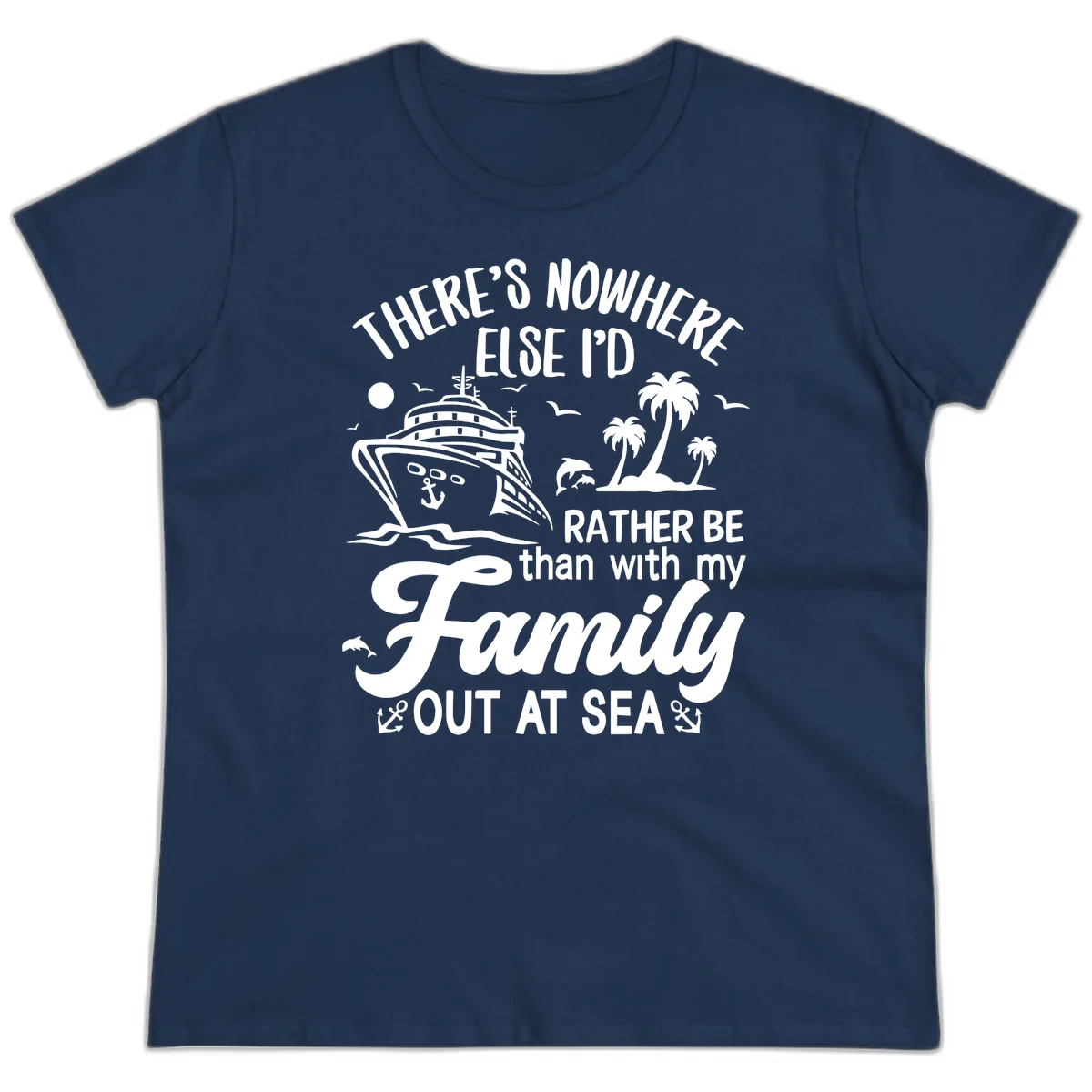 Rather Be Out At Sea Ladies Tee in Navy