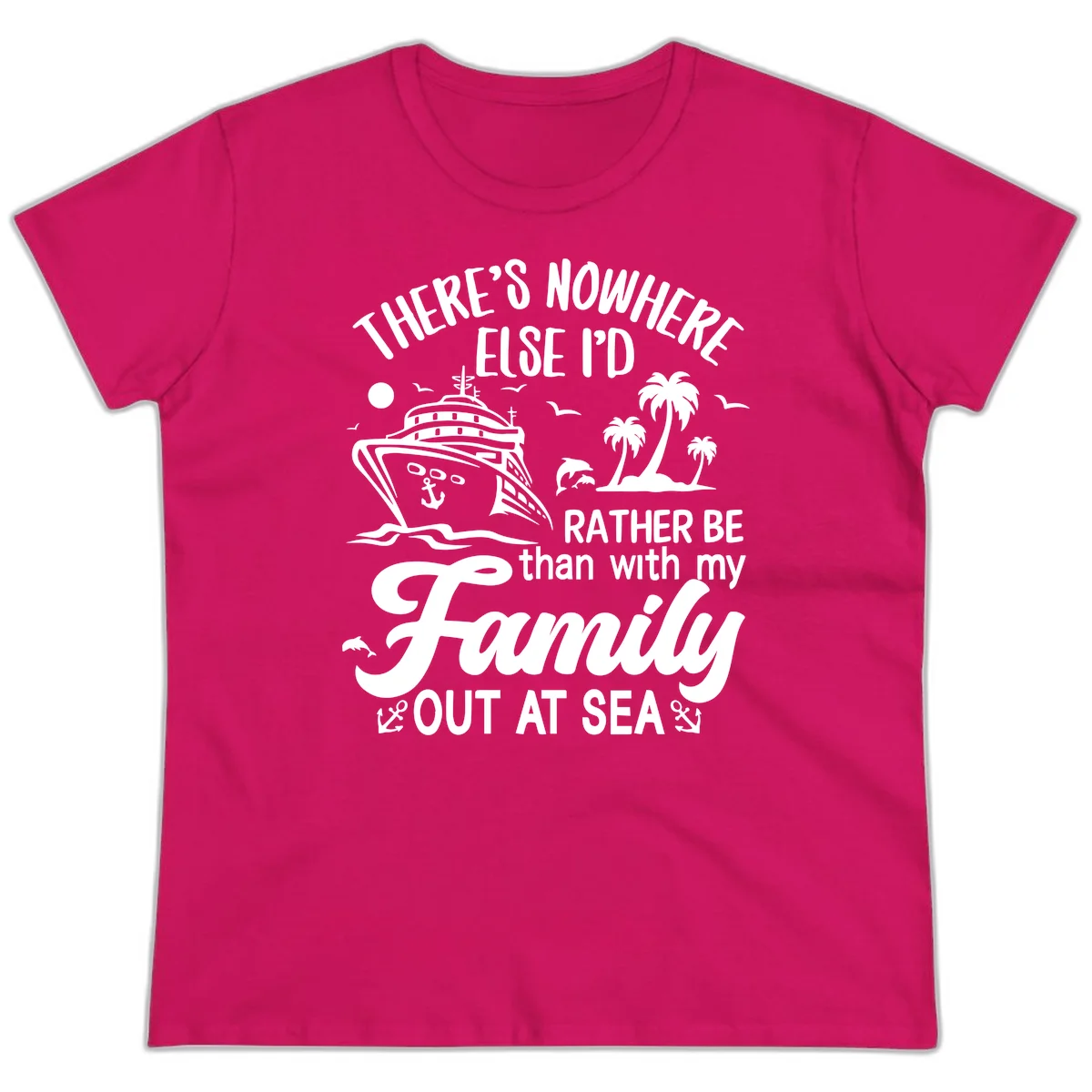 Rather Be Out At Sea Ladies Tee in Heliconia