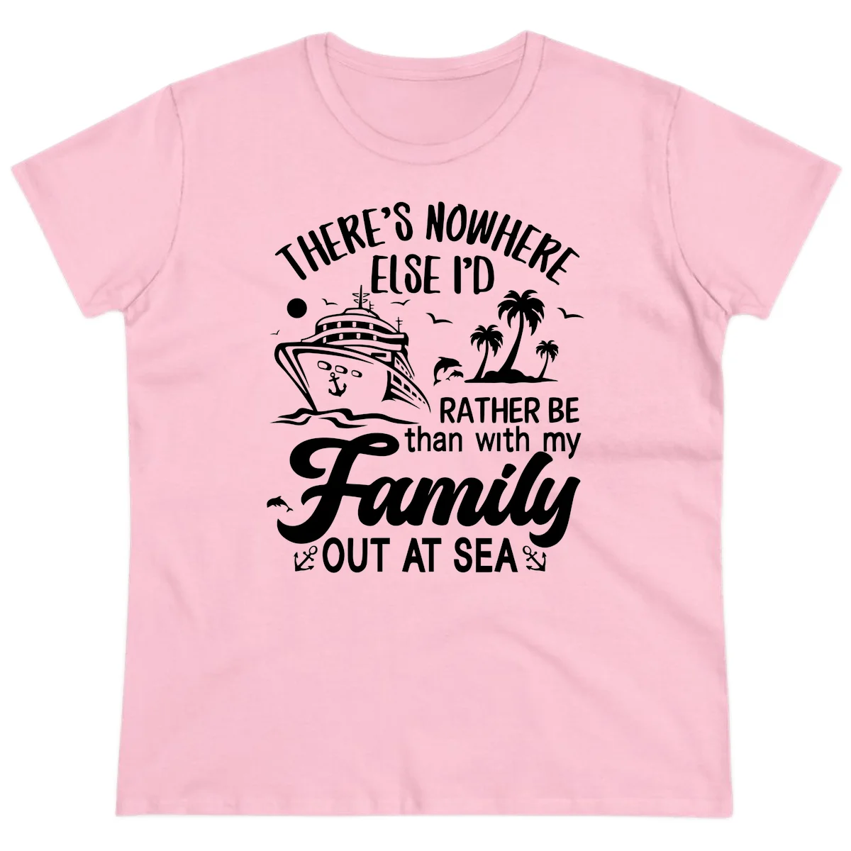 Rather Be Out At Sea Ladies Tee in Light Pink