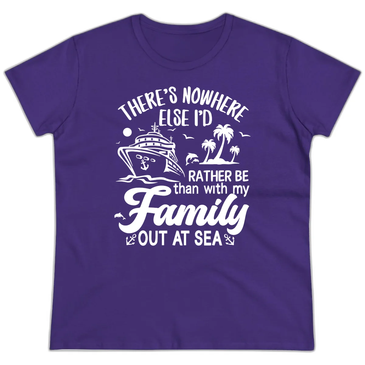 Rather Be Out At Sea Ladies Tee in Purple