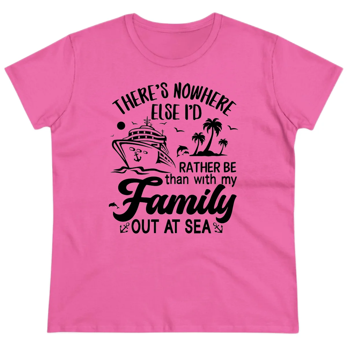 Rather Be Out At Sea Ladies Tee in Azalea