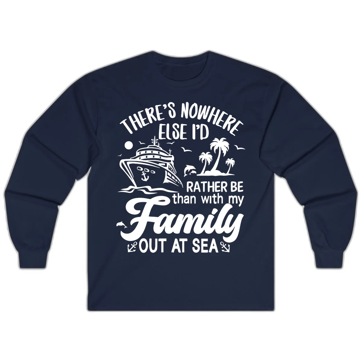Rather Be Out At Sea Long Sleeve in Navy
