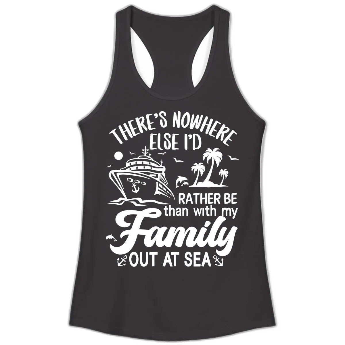 Rather Be Out At Sea Ladies Tank in Black