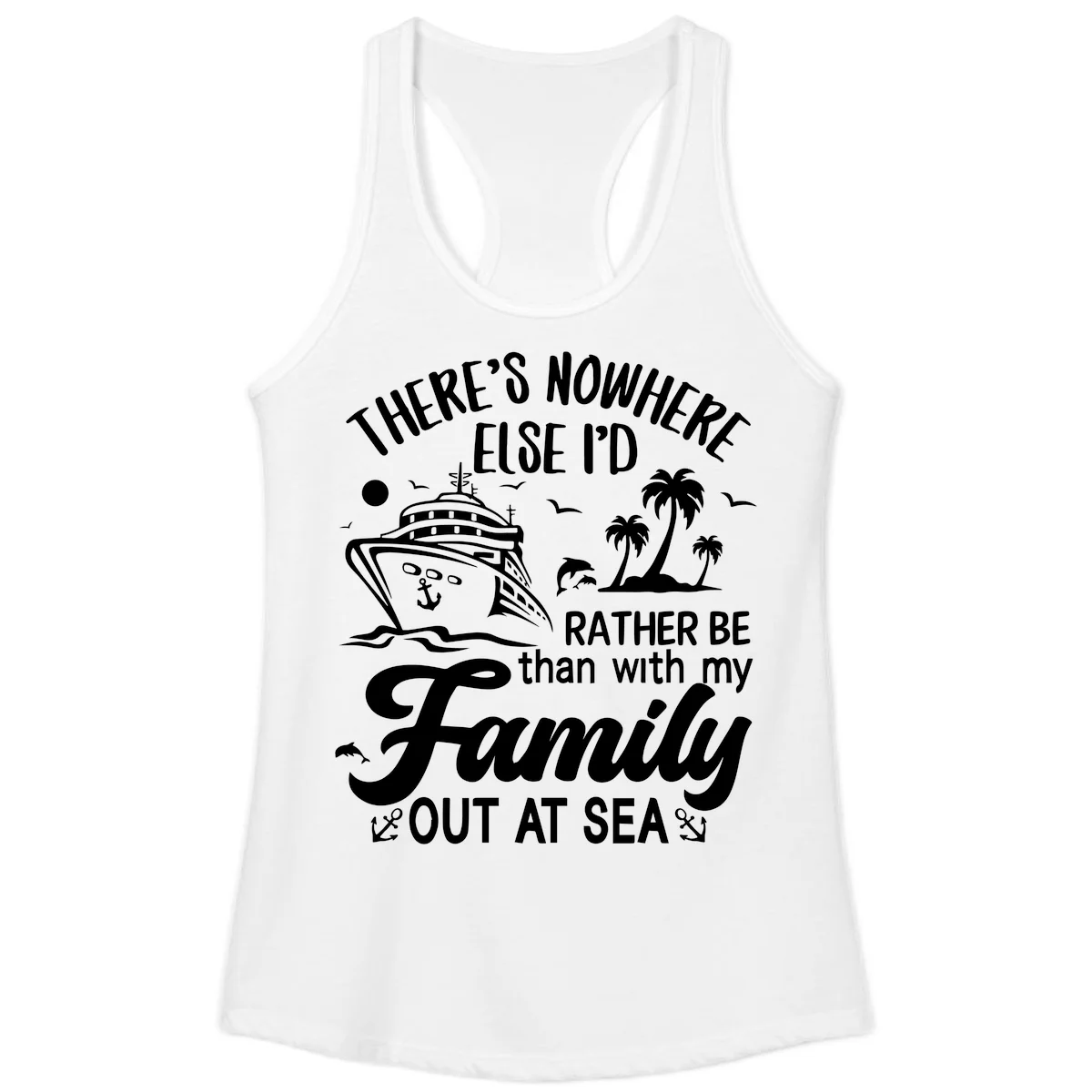 Rather Be Out At Sea Ladies Tank in White
