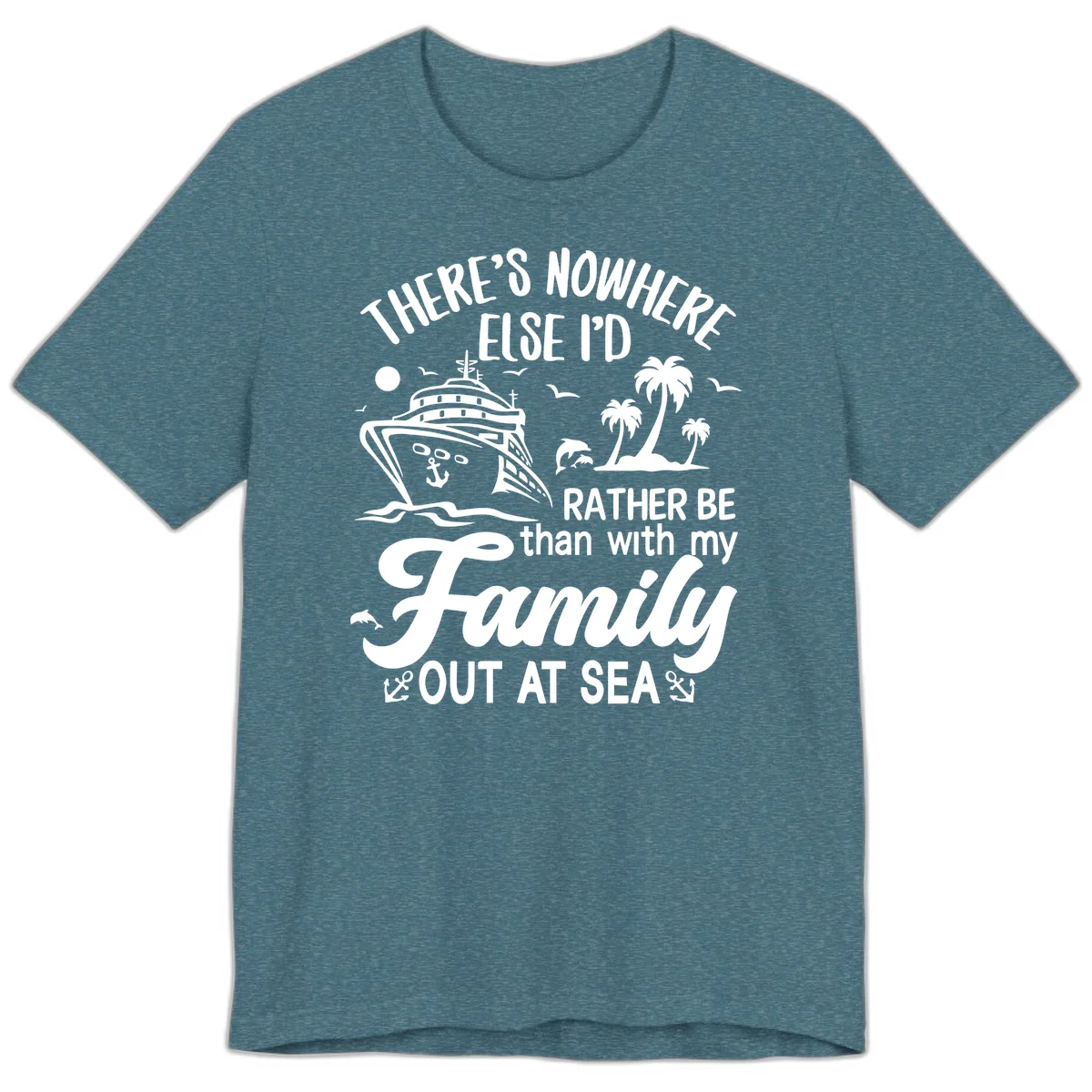 Rather Be Out At Sea Premium T-Shirt in Heather Deep Teal