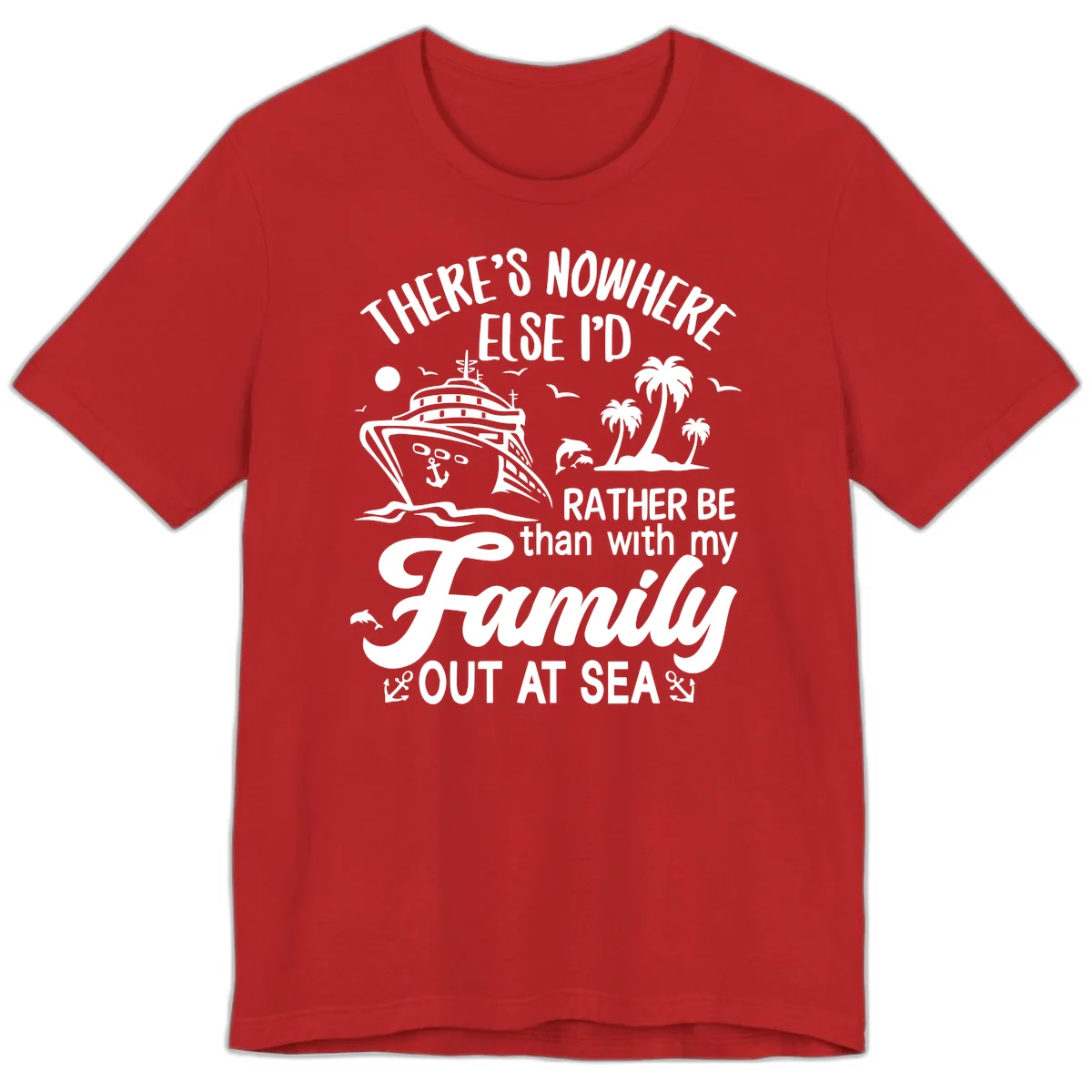 Rather Be Out At Sea Premium T-Shirt in Red