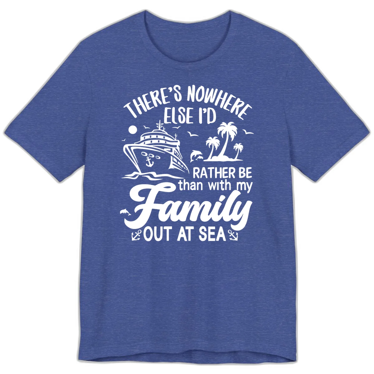 Rather Be Out At Sea Premium T-Shirt in Heather True Royal