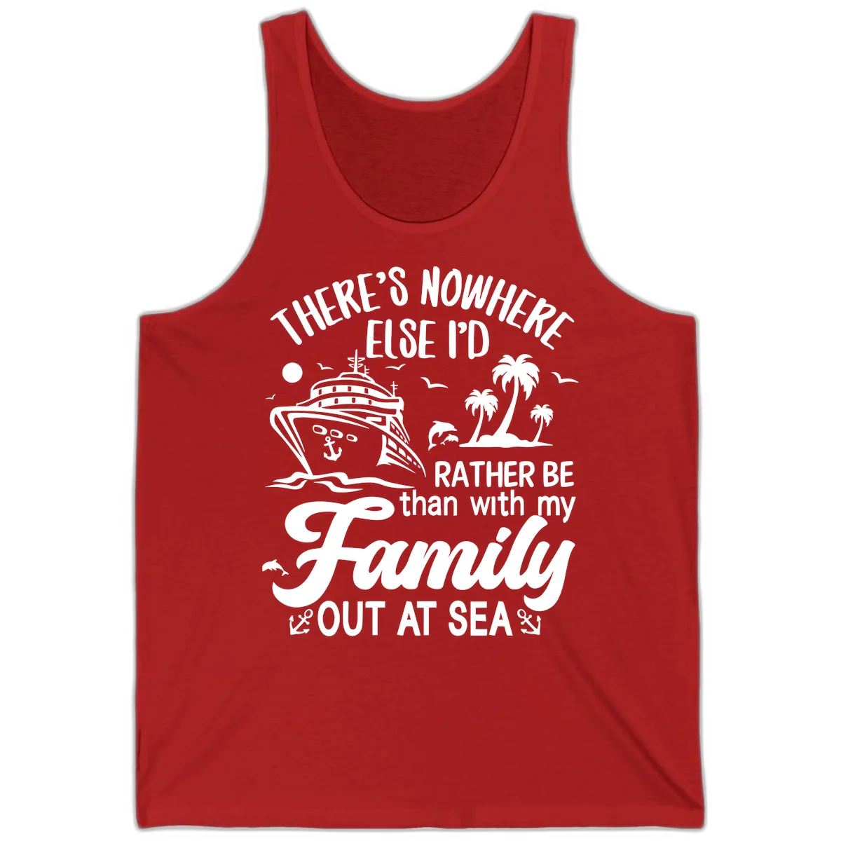 Rather Be Out At Sea Tank in Red